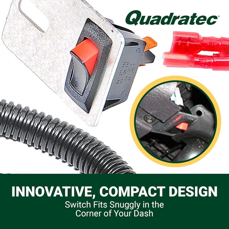 Quadratec Deluxe Dome Light Switch & Bypass Harness Kit - Fits Jeep Wrangler TJ & LJ Unlimited 1997-2006 - No Drill Installation - Drive Doorless with Ease - Disable Door Chime & Interior Lighting - Image 4